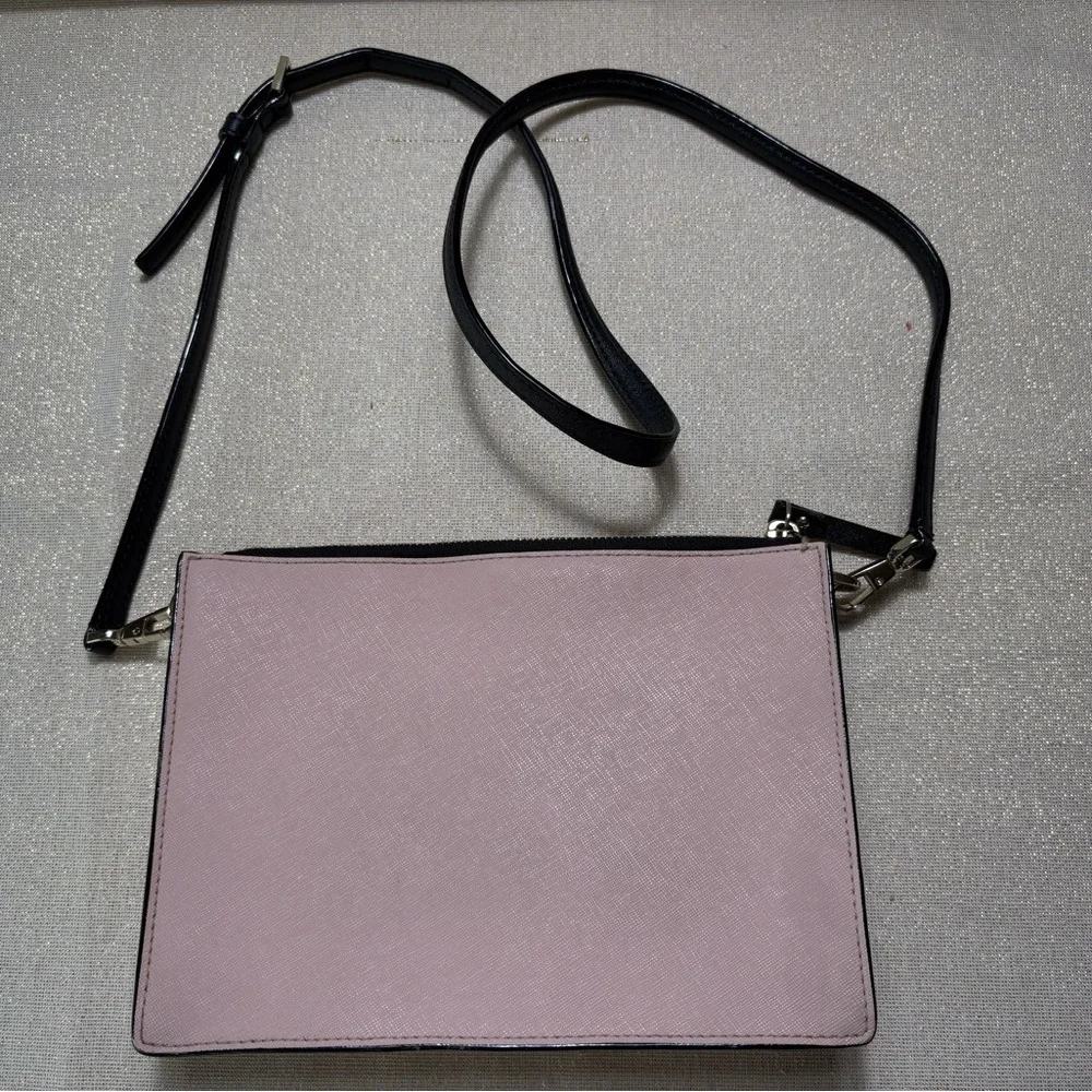 Kate Spade Pink/Black Leather Cameron Clarise Crossbody Bag-Gold Hardware